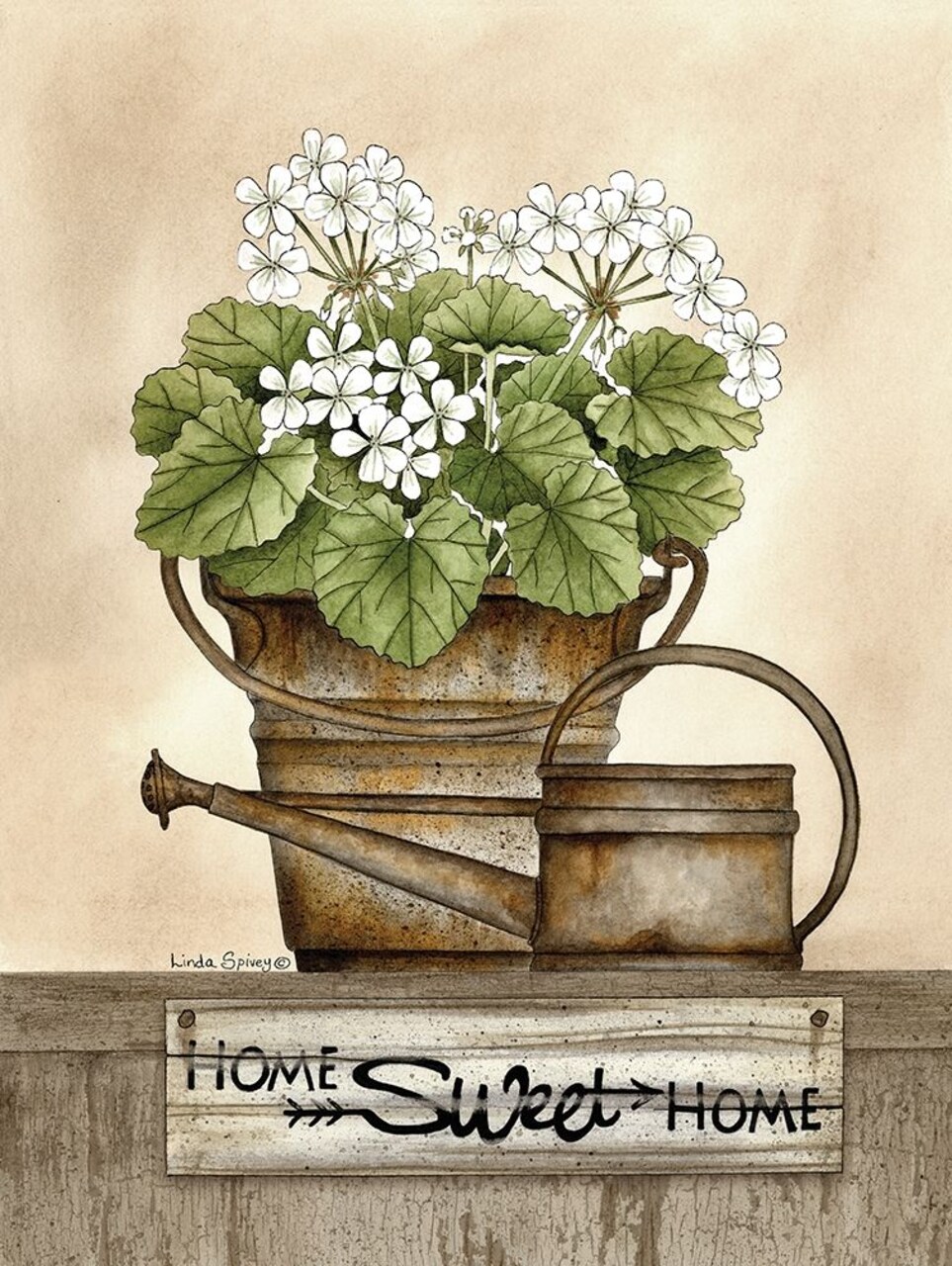 Home Sweet Home Geraniums Poster Print by Linda Spivey - Item # VARPDXLS1674